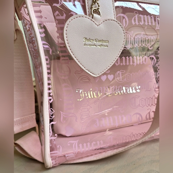 Juicy Couture Powder Blush Clear Beachin Large Tote NWOT - Picture 3 of 7